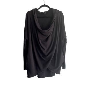 ATHLETA Purana Draped Wrap Sweatshirt Hood Black M